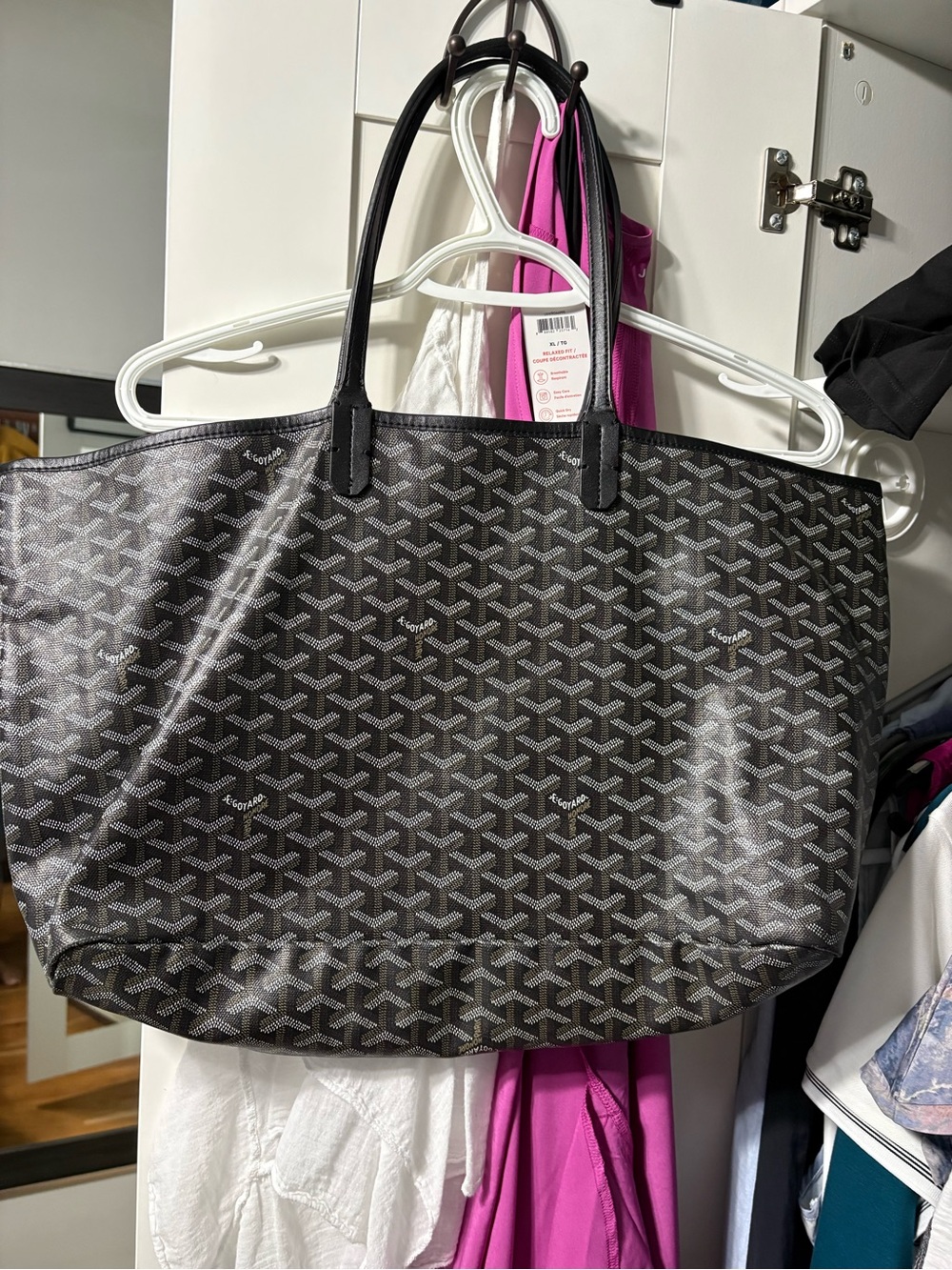 Black Patterned Tote Bag - Unbranded